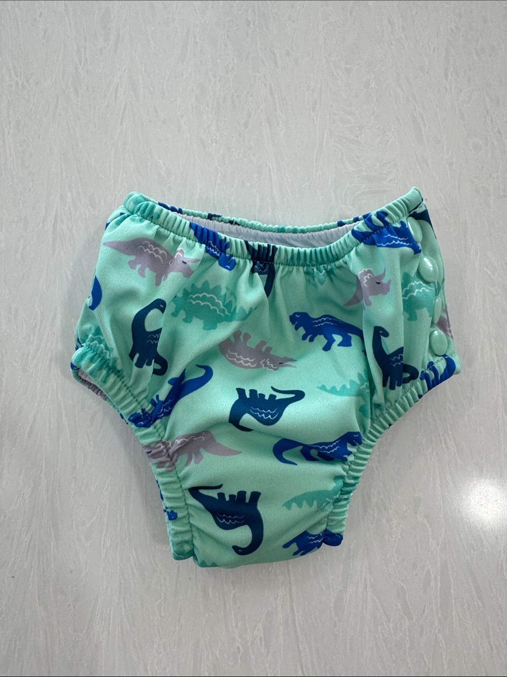Green Sprouts Mint Green Swim Diaper Cover with Blue & Gray Dinosaurs New 6month